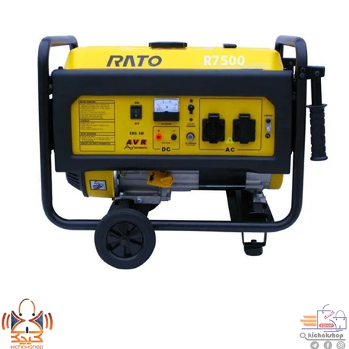 موتور برق 6 کیلو وات بنزینی راتو مدل RATO R7500| هندلی| چرخ ودسته دار